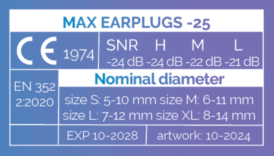 Max -25 dB Motor Earplugs