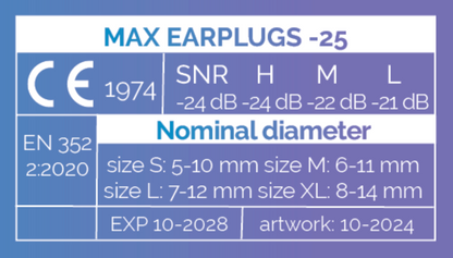 Max -25 dB Motor Earplugs