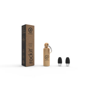 Earproof Rockit Pack coming with Rockit Earplugs and its bamboo container